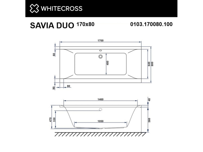 Купить Ванна гидромассажная Whitecross Savia Duo Soft, 170 х 80 см, увеличенная толщина акрила, усиленная армировка, белый/золото, 0103.170080.100.SOFT.GL