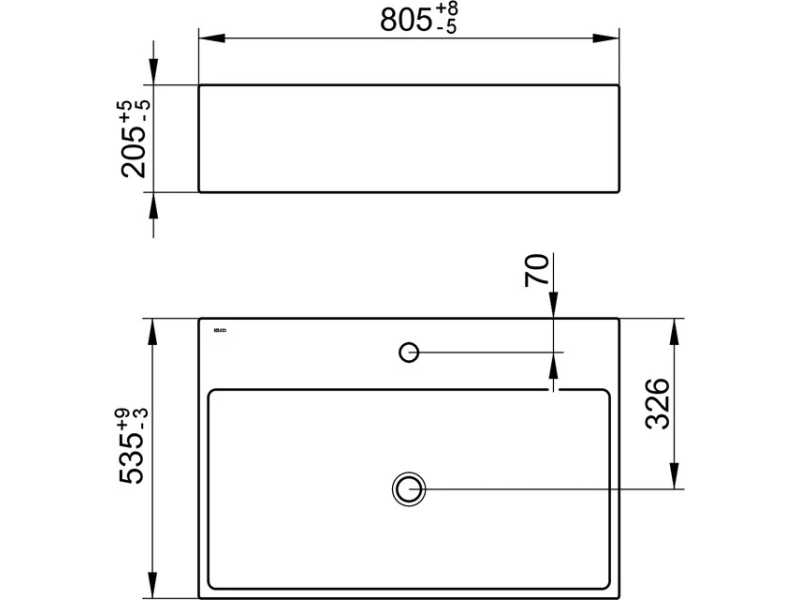 Купить Раковина Keuco Edition 90, 80 см, серый сланец, 39062908001