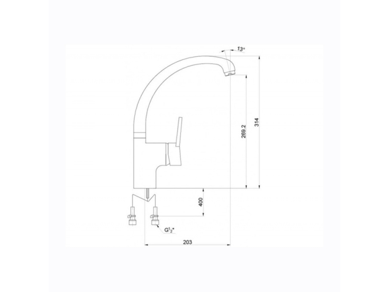 Купить Смеситель Timo Junior Inox 1906F chrome для кухонной мойки