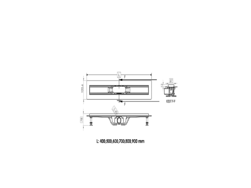 Купить Дренажный канал Timo Smart 90 см с решеткой Strip, цвет сталь, SM-SG90-LS40(DRY)