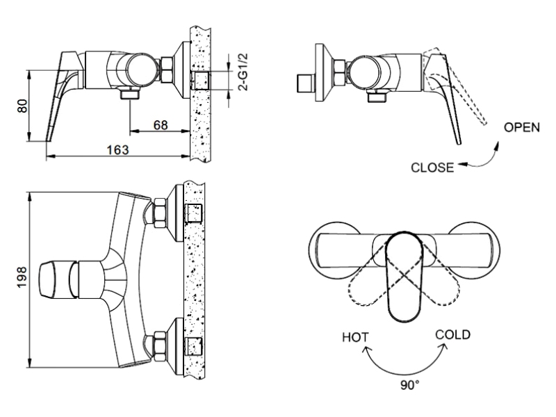 Купить Смеситель Bravat Eler F9191238CP-01-RUS для душа