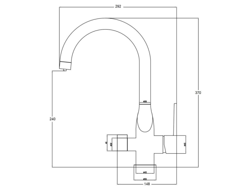 Купить Смеситель Zorg Steel Hammer SH 910 BLACK CR для кухни под фильтр, черный металлик/хром