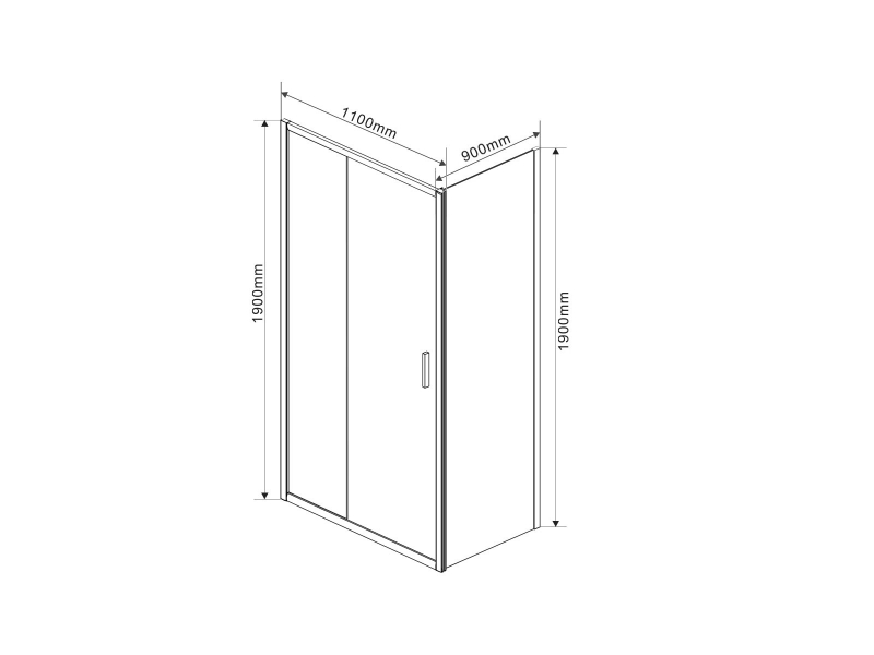 Купить Душевой уголок Vincea Garda VSR-1G9011CL, 110 x 90 см, прямоугольный, дверь раздвижная, стекло прозрачное, хром