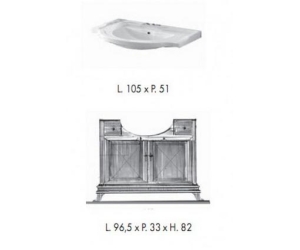 Комплект мебели Labor Legno MARRIOT Composizione M107, вишня/бронза, 105 см