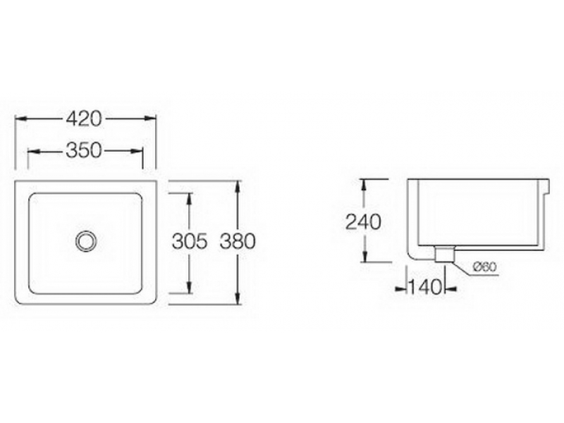 Купить Раковина Hatria Sink 38 YN0201 42x38 см хозяйственная-постирочная