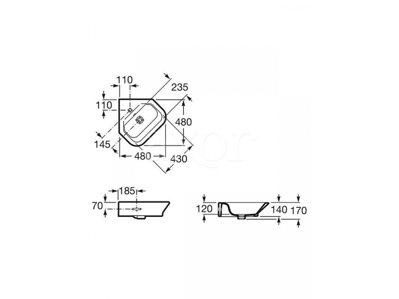 Купить Раковина Roca Gap 32747R000, 48 x 48 см