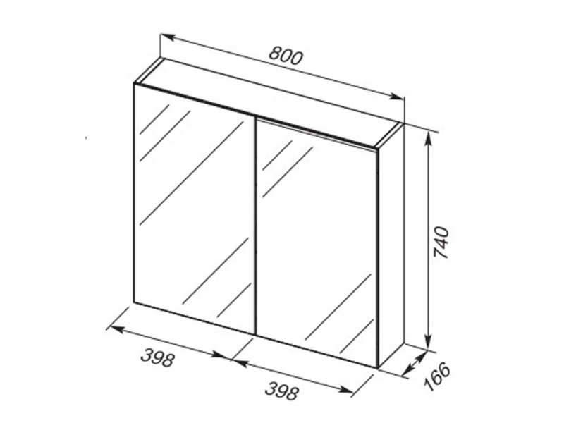 Купить Зеркальный шкаф Dreja Premium 77.9001W, 80x74 см, белый глянец