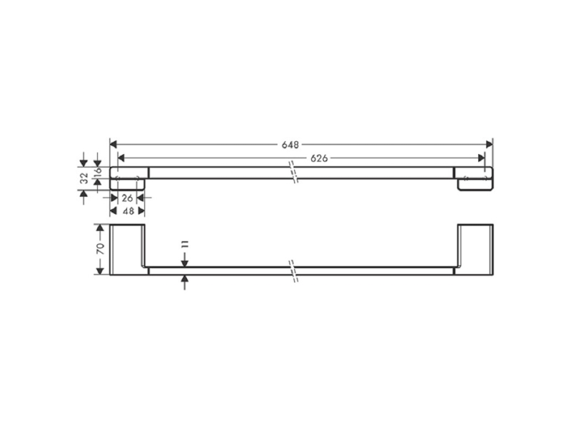 Купить Полотенцедержатель Hansgrohe AddStoris 65 см, полированное золото, 41747990