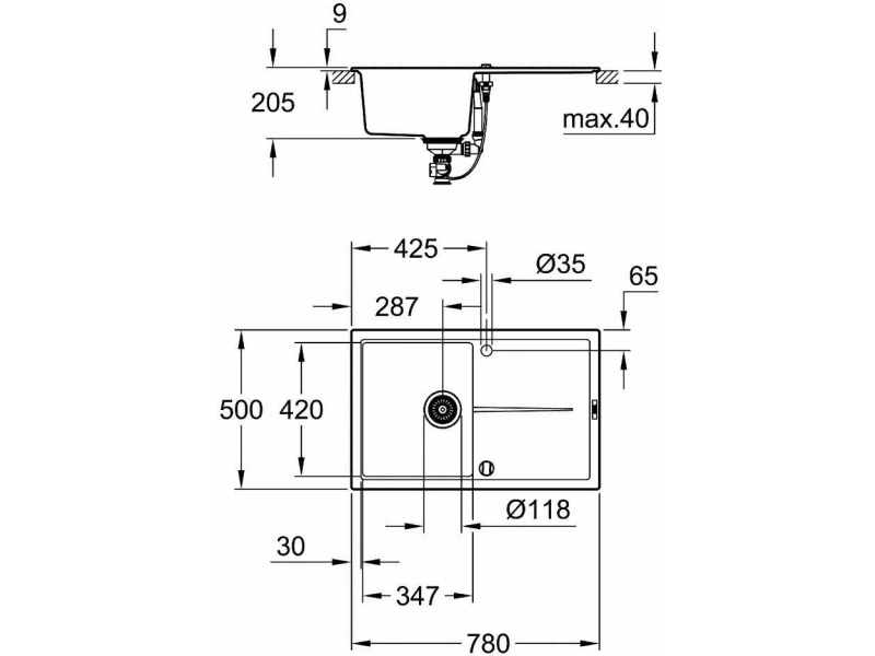 Купить Кухонная мойка Grohe K400 78x50 31639AP0