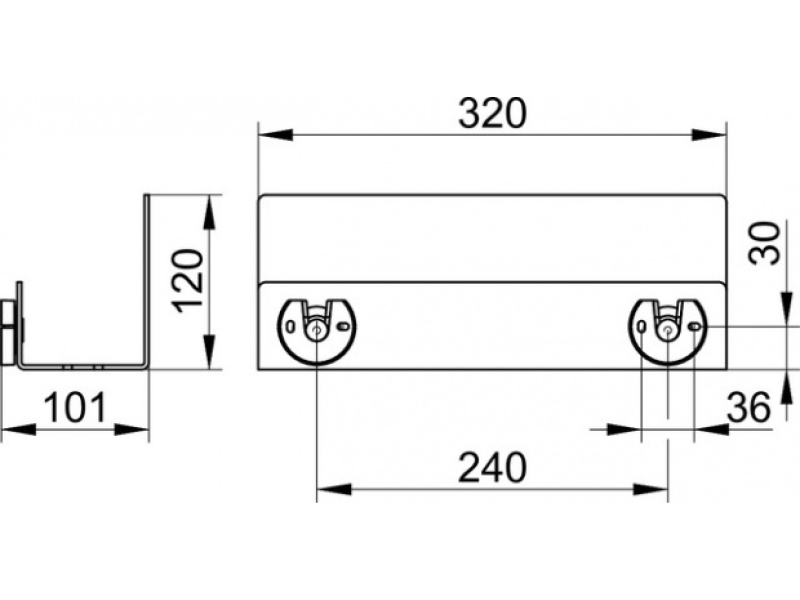 Купить 24952370000 UNIVERSALARTIKEL Полочка для душа 320x120x90 mm, темно-серый (RAL 7021)