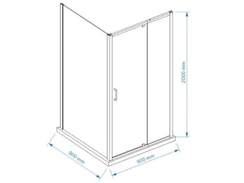 Купить Душевой уголок Bravat Line BS090.2113A, 90 x 90 x 200 см, дверь распашная, стекло прозрачное, хром