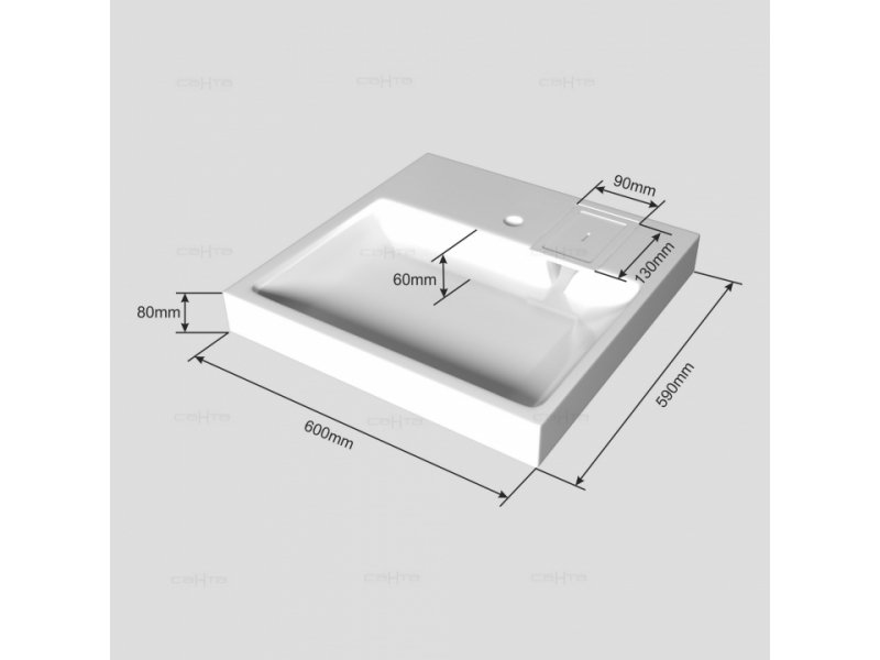 Купить Раковина Санта Лидер 60x59x8 900101 над стиральной машиной с кронштейнами