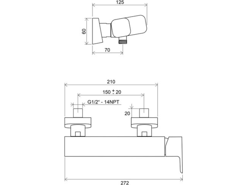 Купить Смеситель для душа Ravak 10° TD 032.00/150 (X070066)