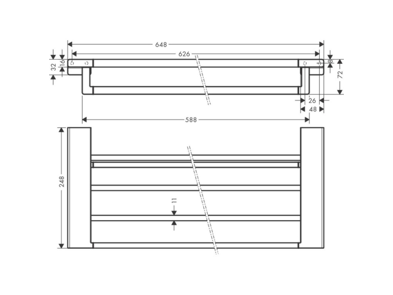 Купить Полка для полотенец AddStoris Hansgrohe 41751700, матовый белый