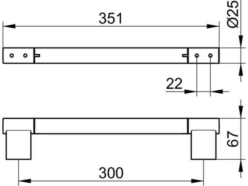 Купить 14907010000 PLAN Поручень 300 мм, хром