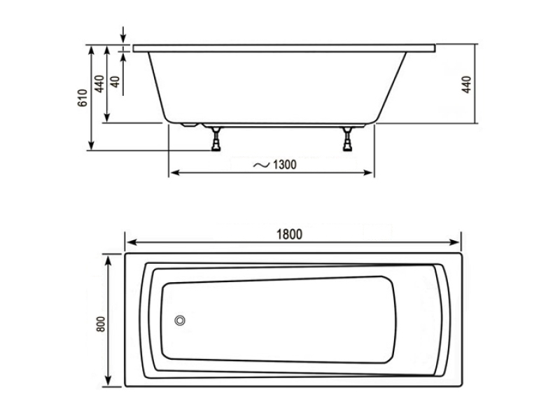 Купить Акриловая ванна Ravak Domino Plus C651R00000 180х80