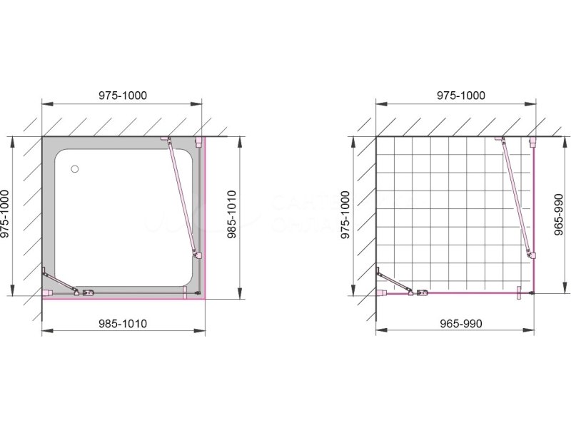 Купить Душевая дверь Kermi Cada XS CK1NL10020VPK 100 см левая