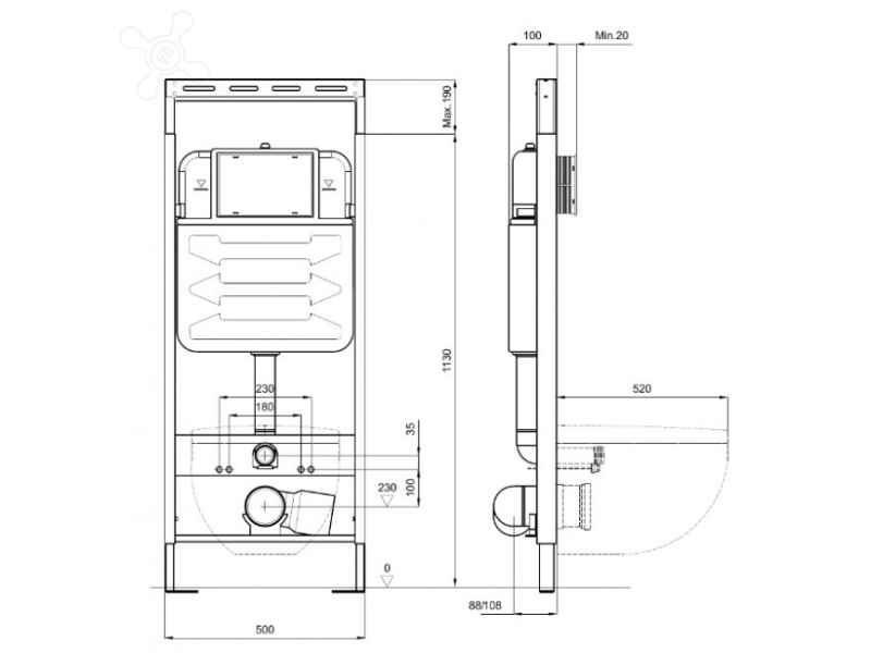 Купить SET AQUATEK ЕВРОПА (рама AQUATEK Standard INS-0000012(без клавиши и крепежа)+унитаз ЕВРОПА AQ1900-00 с тонким сиденьем soft-close