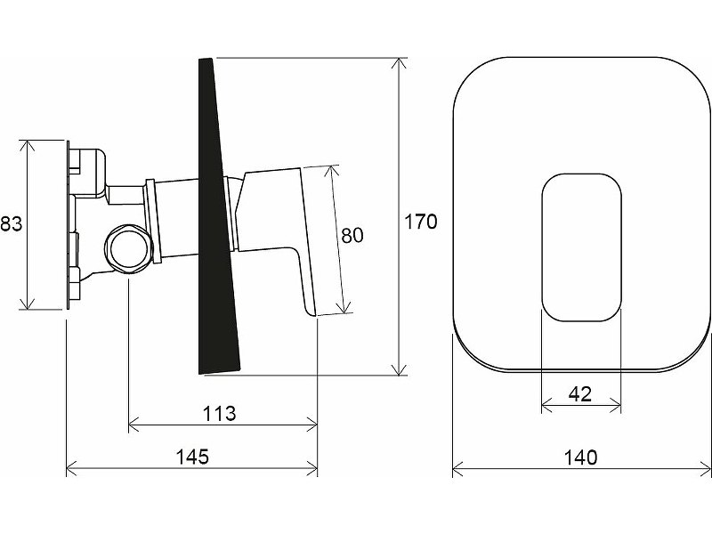 Купить Смеситель настенный без переключателя TD F 066.20 для R-box черный