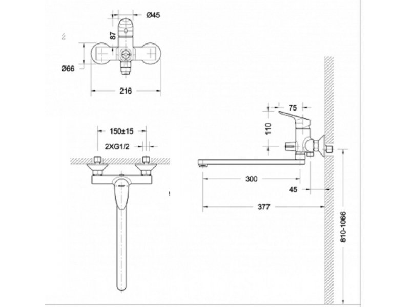 Купить Смеситель Bravat Drop для ванны, хром, F64898C-L