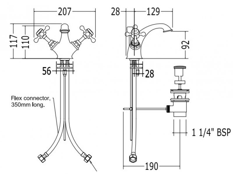 Купить Смеситель Devon&Devon Victorian IBV510OT для раковины, светлое золото