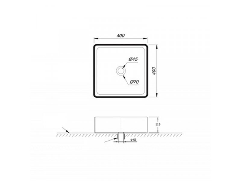 Купить Раковина Bravat 40 x 40 x 12 см накладная, цвет черный матовый, C22356K-ENG