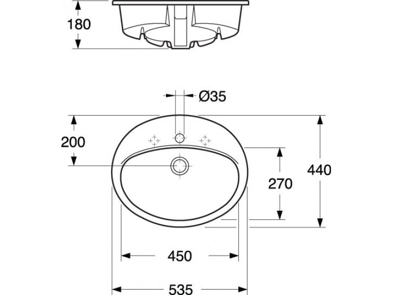 Купить Раковина Gustavsberg Basic 7G285301 встраиваемая