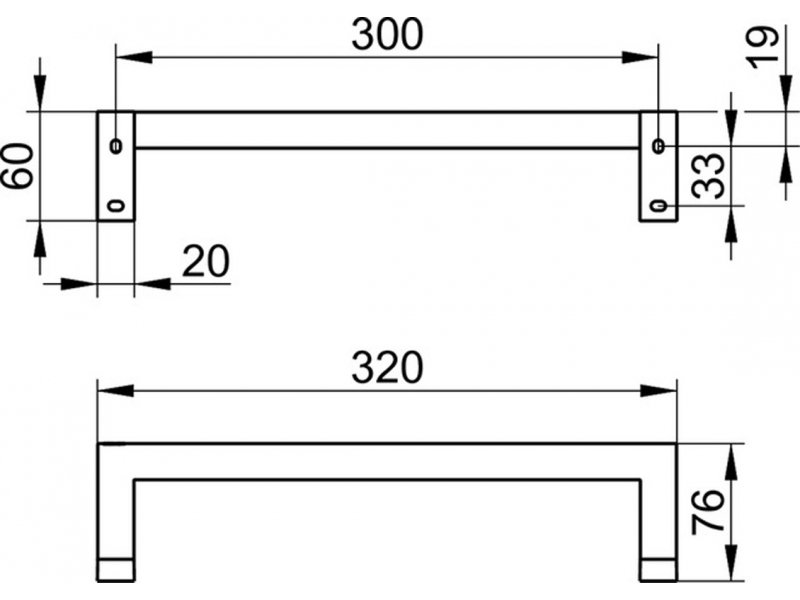 Купить Поручень Keuco Edition 90 Square, 320 мм, хром, 19107010000