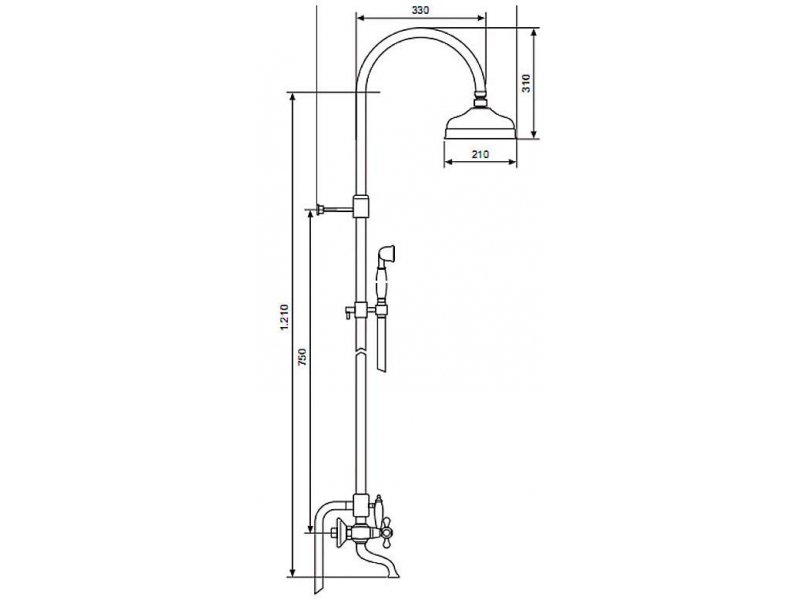 Купить Душевой комплект Emmevi Deco Old 12161181CR, хром