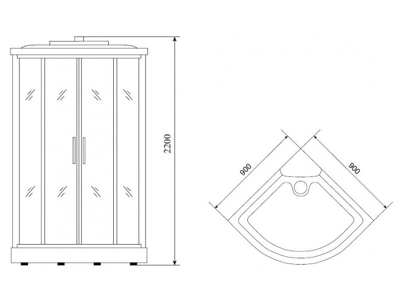 Купить Душевая кабина Timo T-1109 P, без электрики и гидромассажа, 90 x 90 см (Standart)