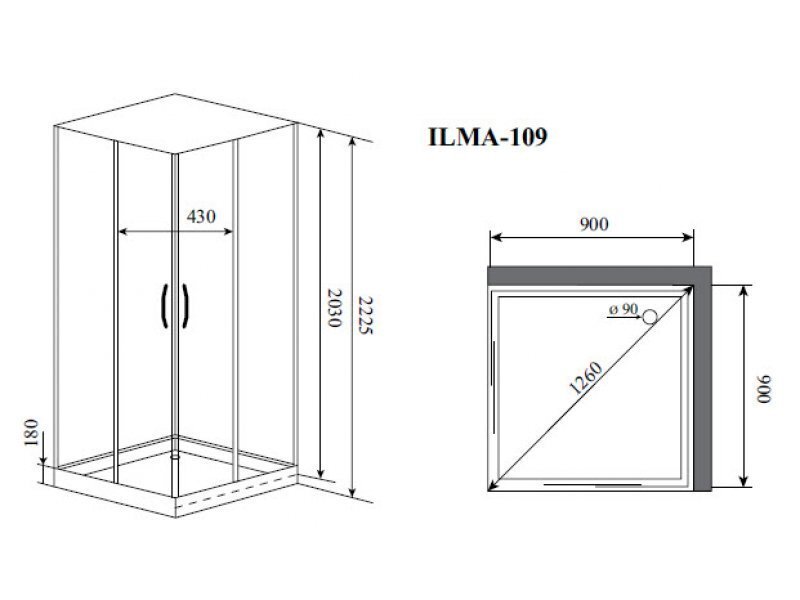 Купить Душевая кабина Timo Ilma-109 90 x 90 см (Premium)