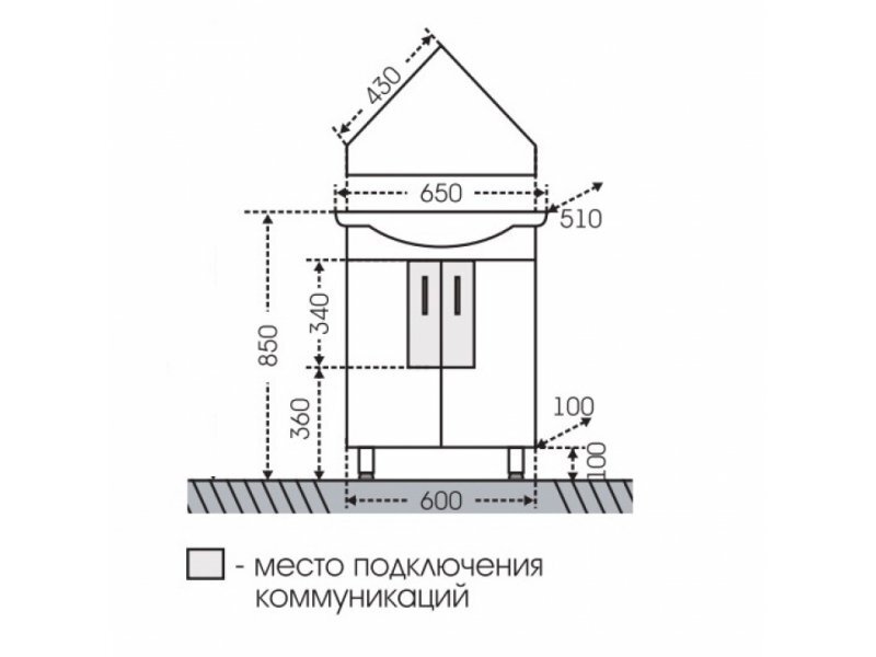 Купить Тумба для раковины СаНта Аврора угловая 60 см 216001